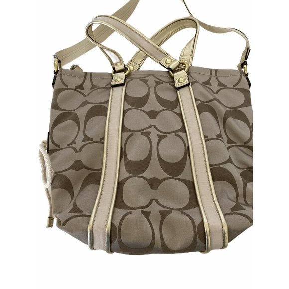 Coach Tan and Brown Signature Shoulder Bag - Picture 5 of 11